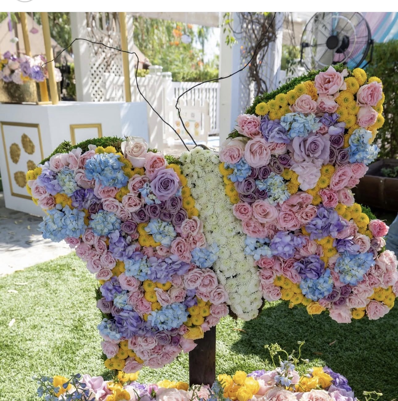 Floral butterfly installation